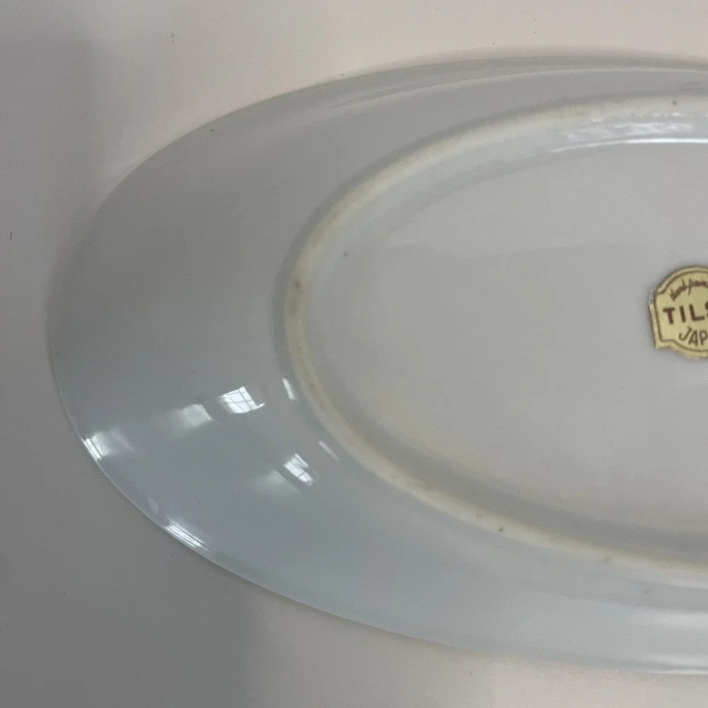 Tilso Japan Vintage Butter Dish Trinket Dish Shades of Blue Roses - Picture 11 of 16